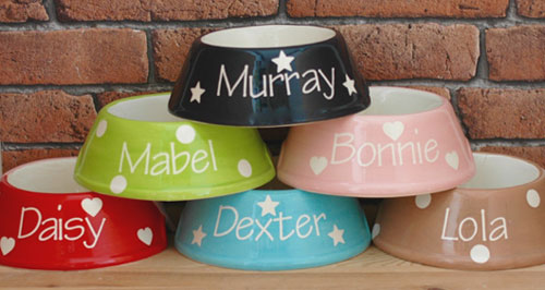 Personalised ceramic dog bowls