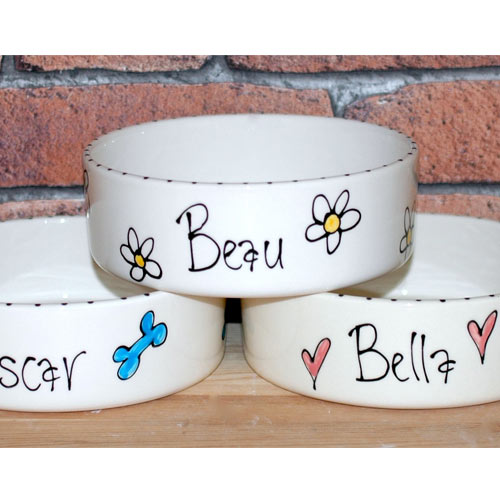 New - Whimsical Ceramic Dog Bowls