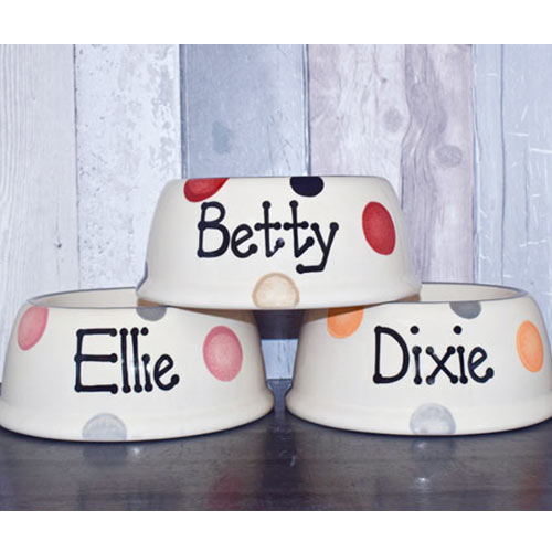 Slanted Personalised Dog Bowl Now In Size X Small
