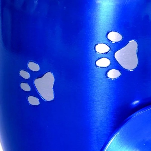 Paw Print Personalised Pet Urn - Blue