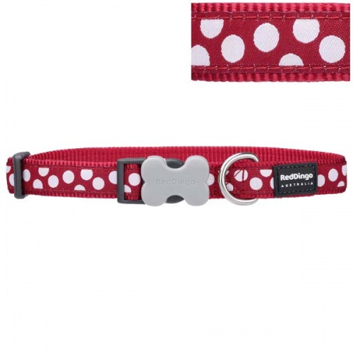 New - Red Dingo Collar, Lead & Harness In Red With White Spots